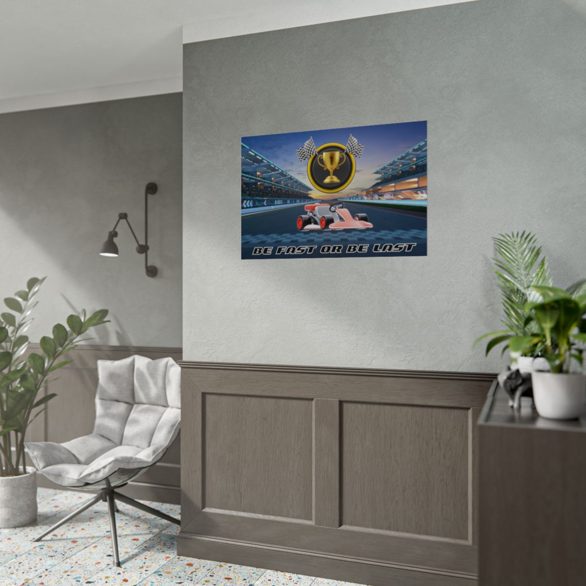 Go Kart Race Track Poster wall art – go-kart racing decor for motorsport fans