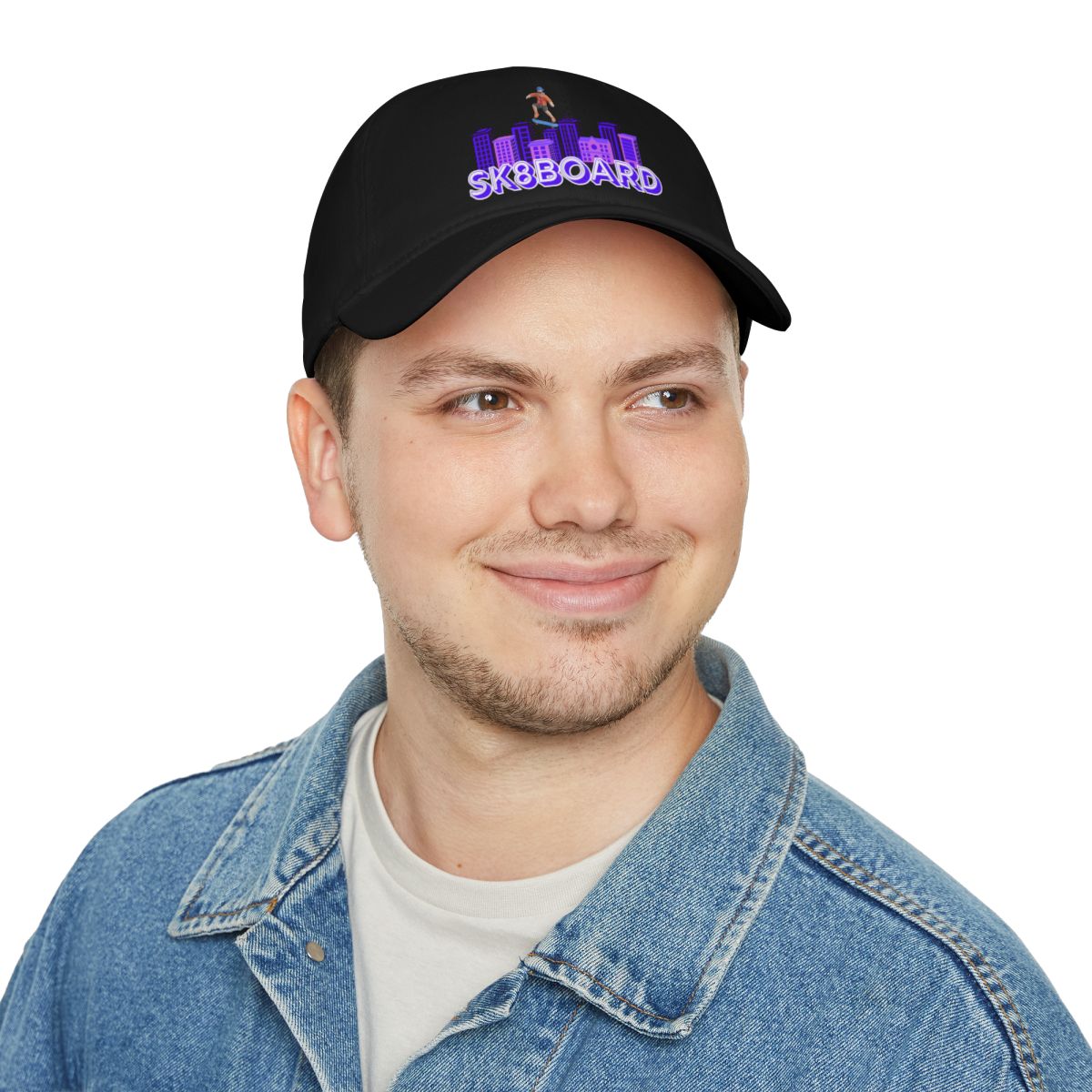 Urban Skater 3D character adjustable cap worn by person with street style outfit