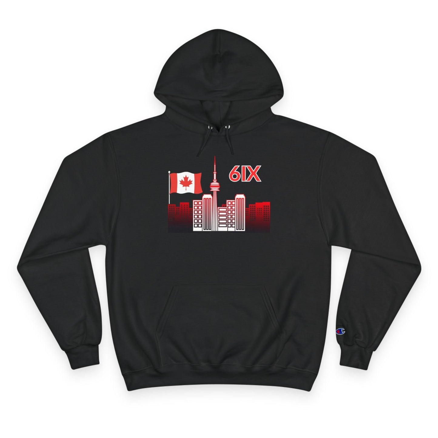 Champion hoodie featuring downtown Toronto skyline