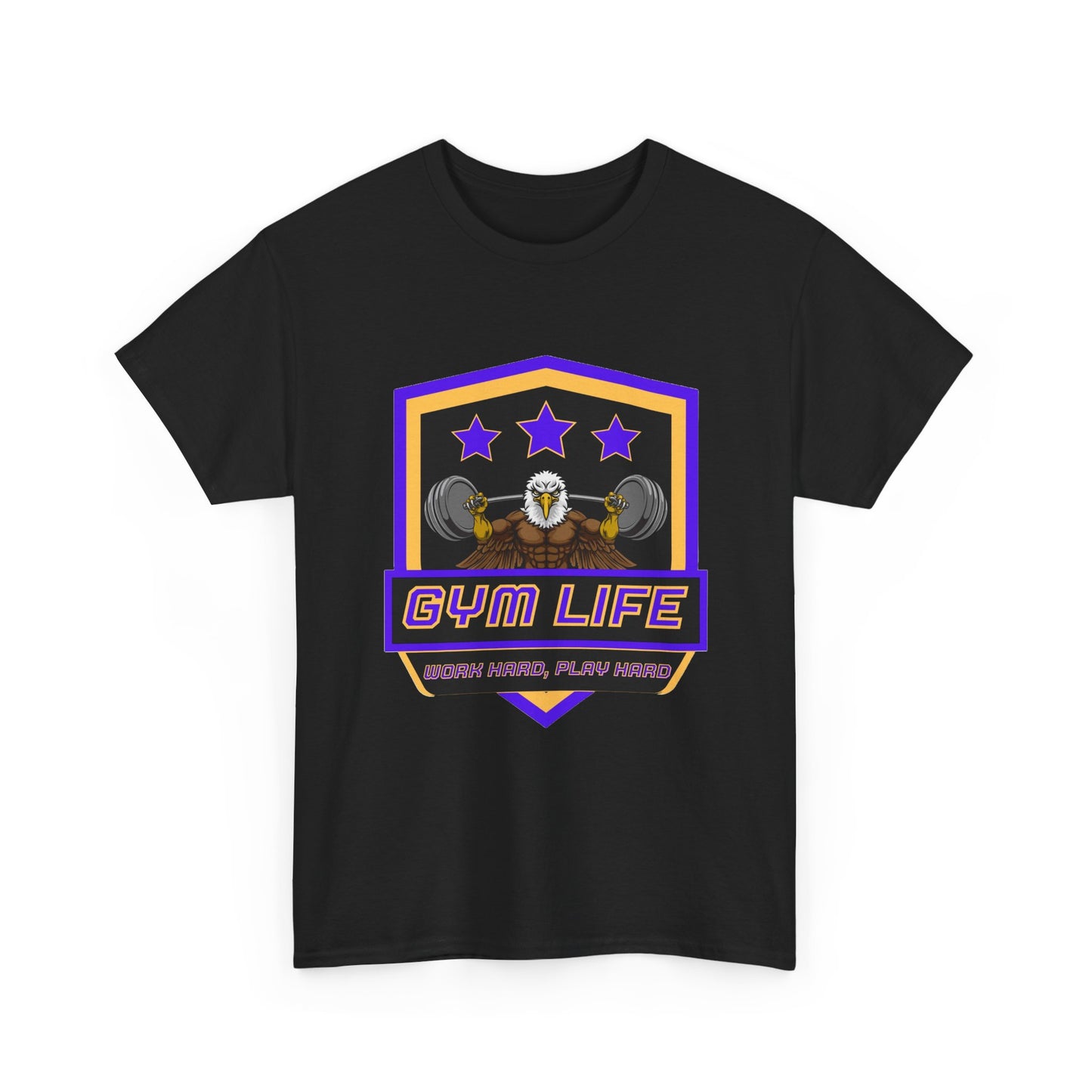 Fitness Tee - Eagle Mascot Weight Lifting Barbell Gym Life T-Shirt