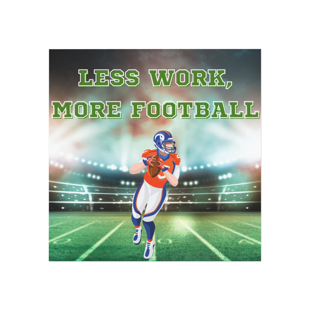 American Football Magnet square design front view