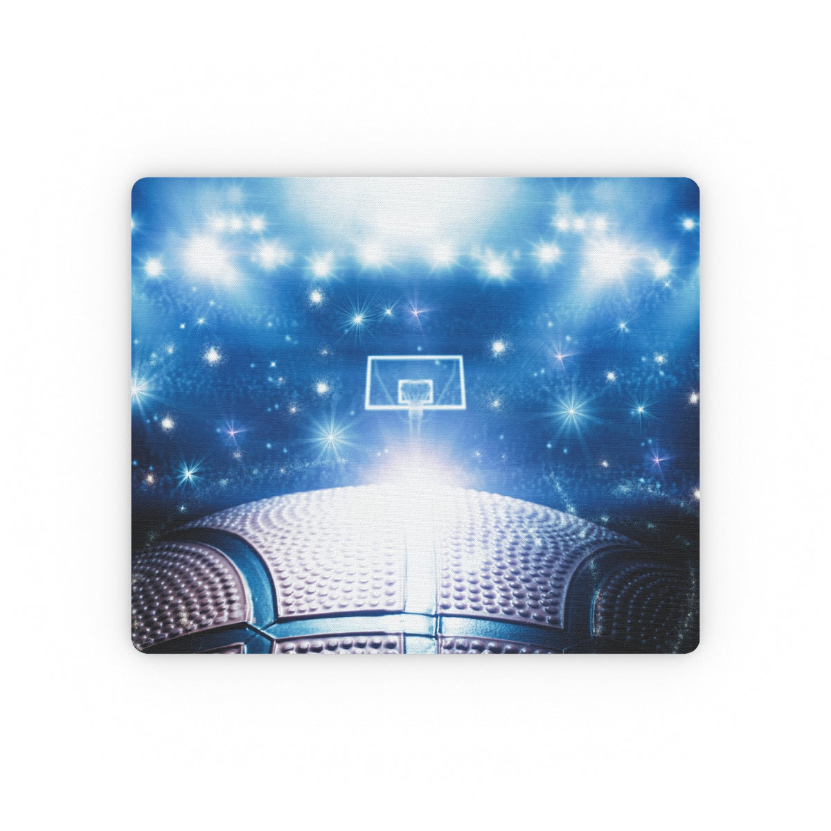 Front view of Basketball Mouse Pad featuring a realistic basketball texture and smooth fabric surface.