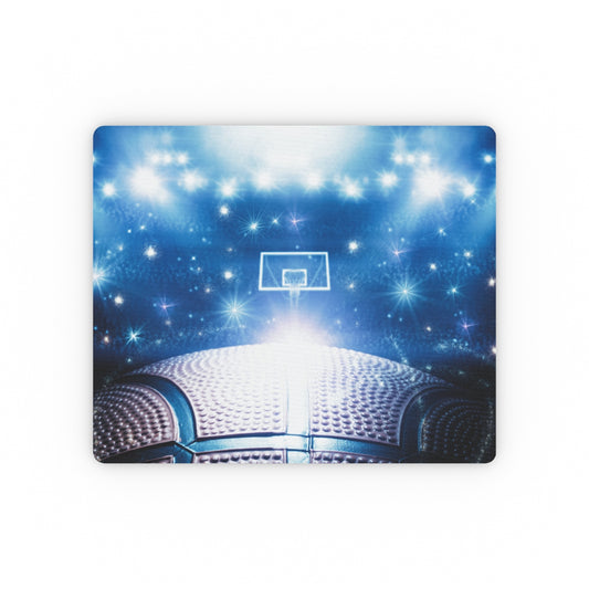 Front view of Basketball Mouse Pad featuring a realistic basketball texture and smooth fabric surface.