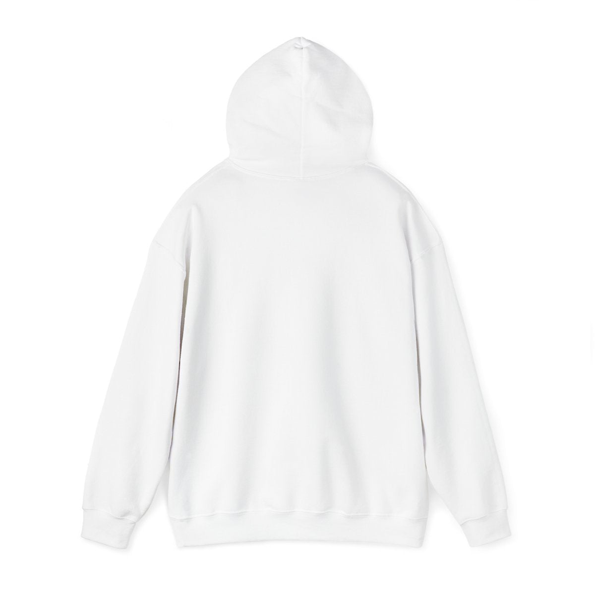 Angled back view of Halloween Thanksgiving Christmas hoodie highlighting hood and sleeve detail