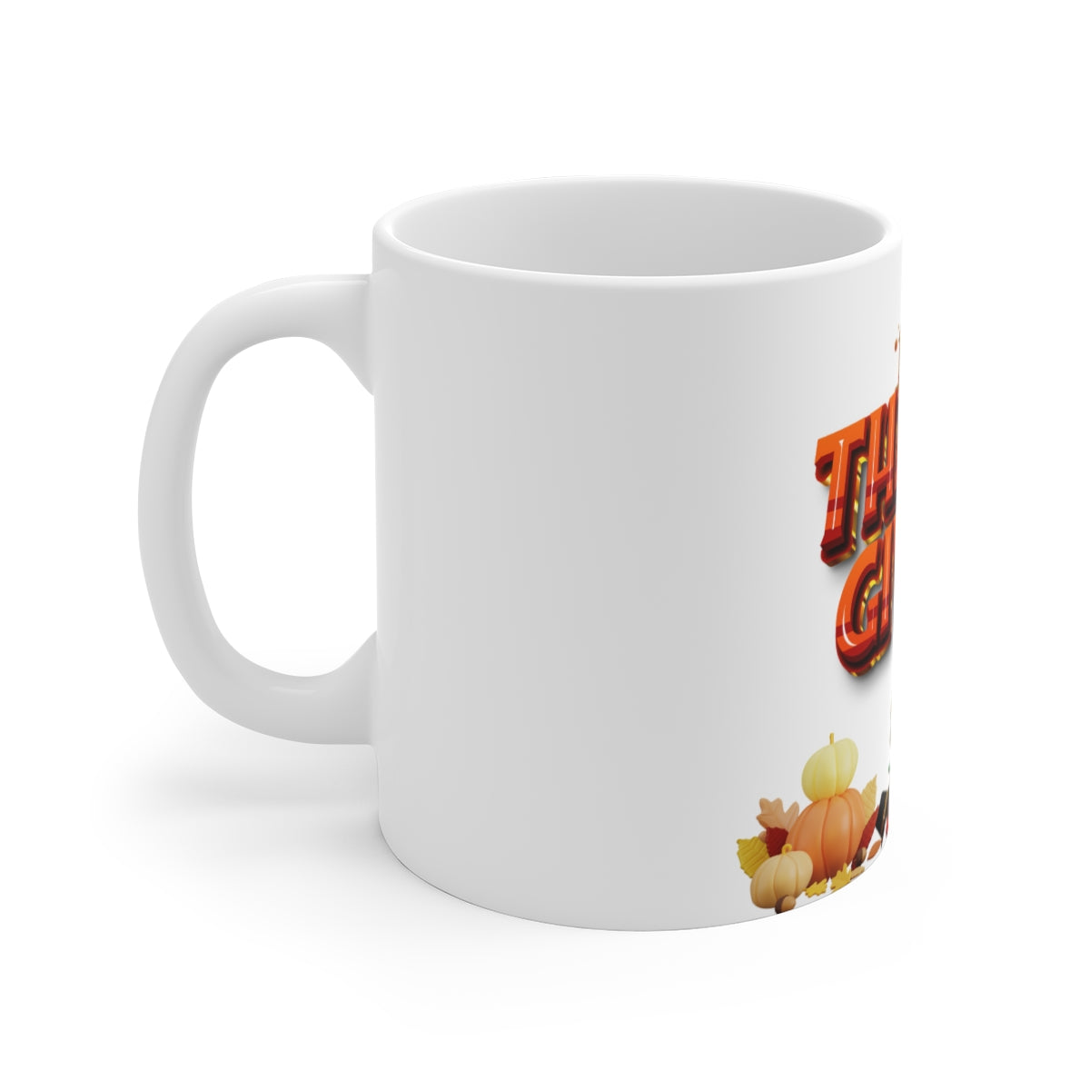 Left side view of Thanksgiving 3D roasted chicken ceramic mug