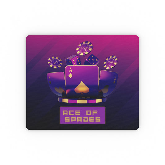 3D Poker Mouse Pad featuring purple and gold Ace of Spades chip design