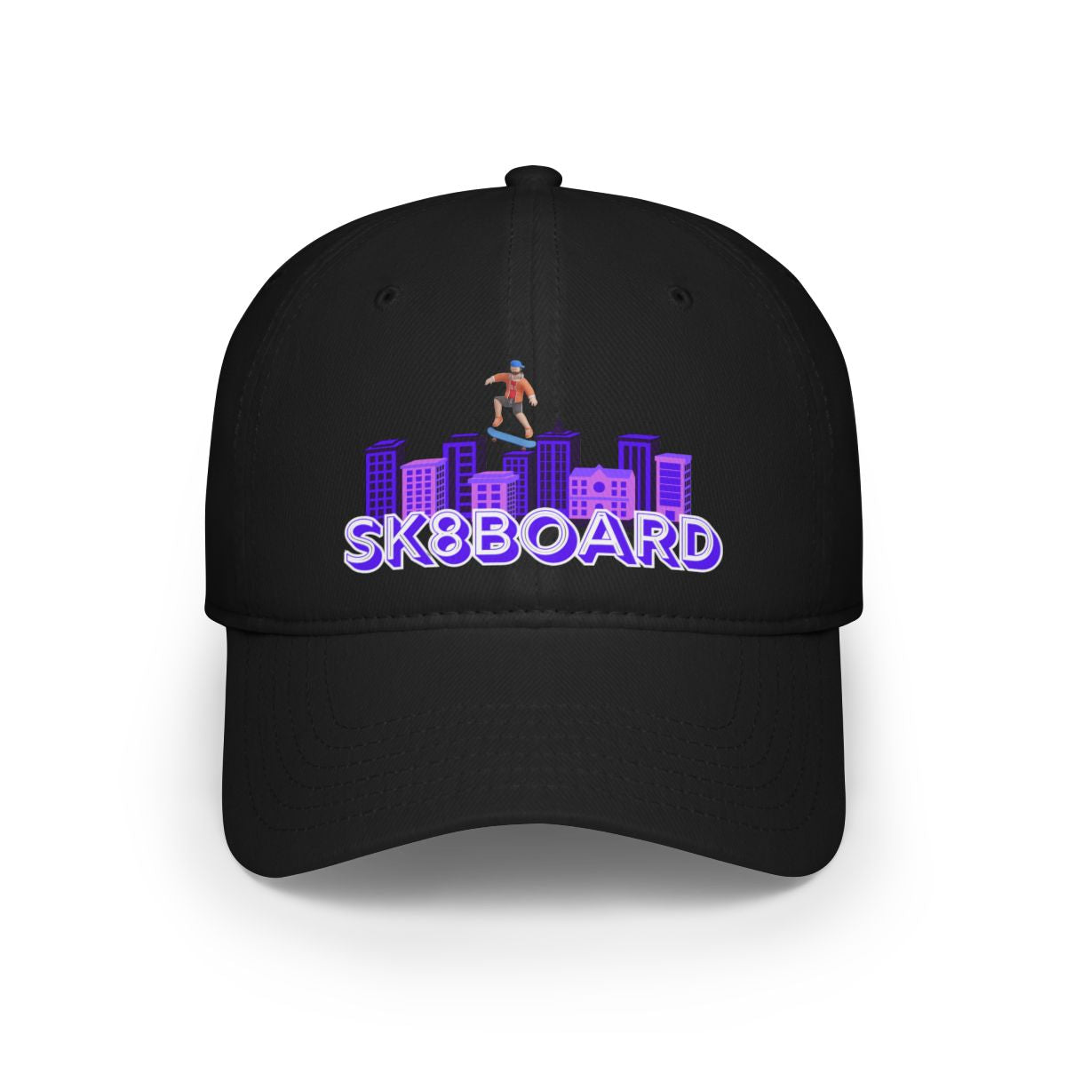 Urban Skater 3D character adjustable cap front view showing design details
