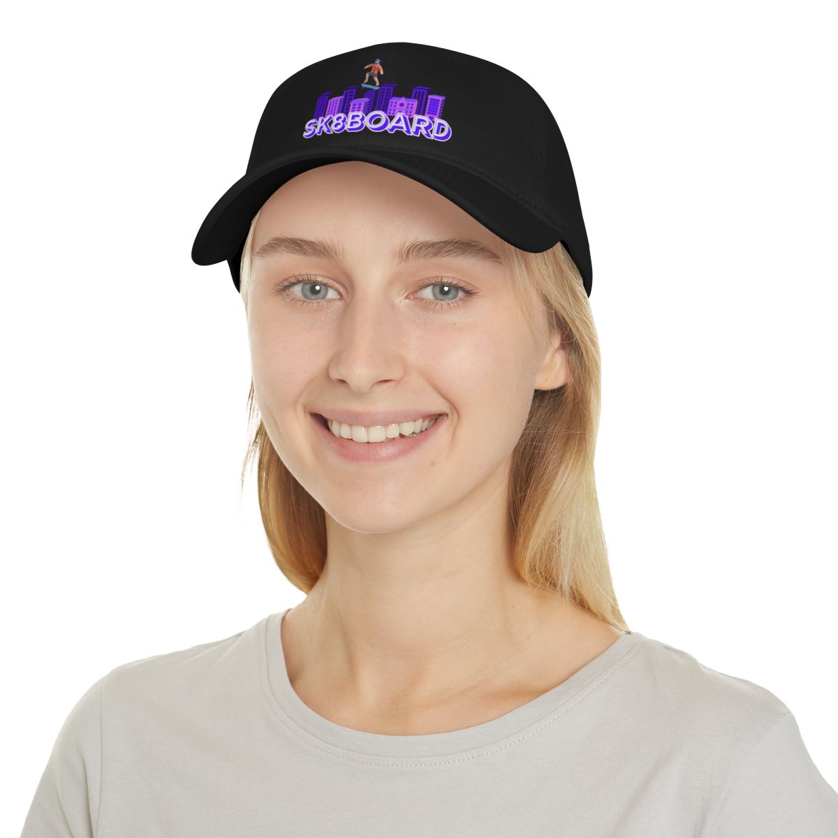 Person wearing Urban Skater 3D character adjustable cap outdoors
