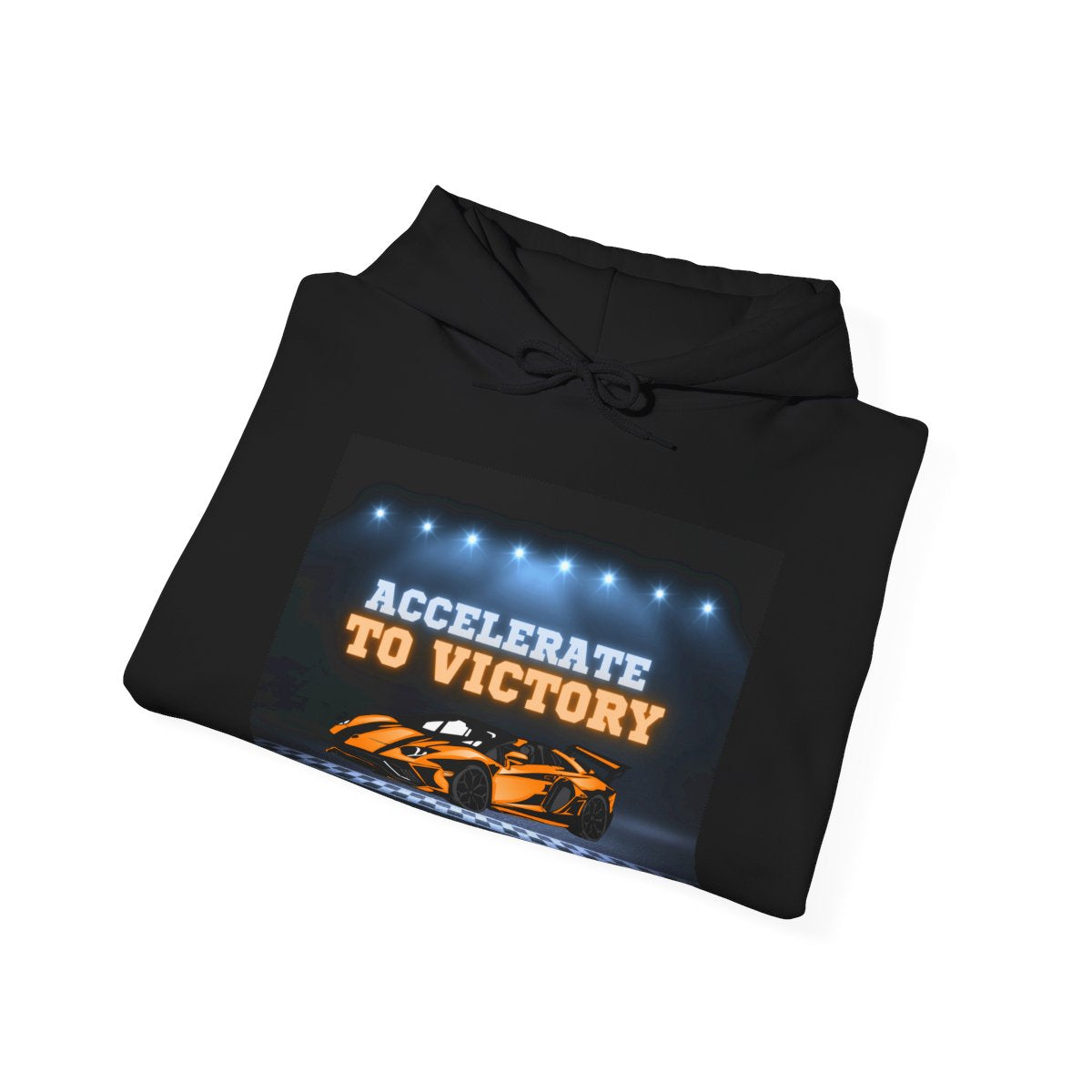 Folded Racing Lamborghini hoodie displaying design and fabric texture