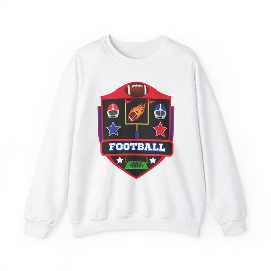 Front view of American football crewneck sweatshirt
