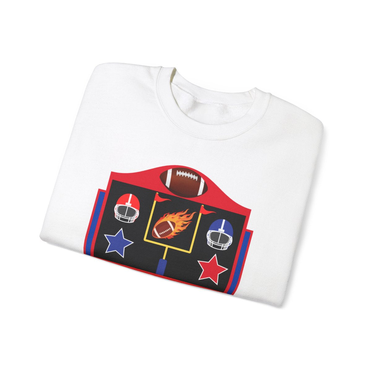 Folded American football crewneck sweatshirt