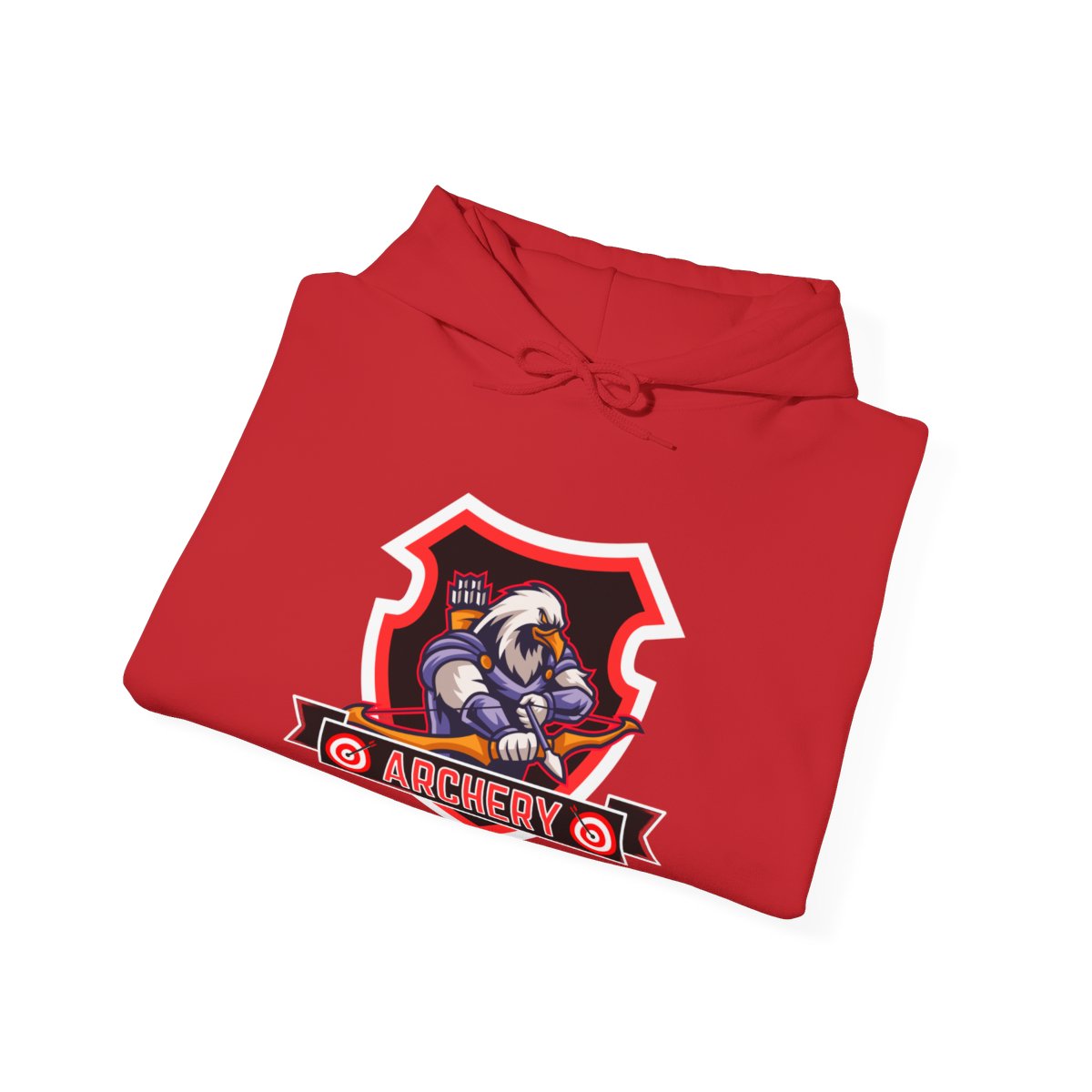 Folded archer eagle hoodie showing front design