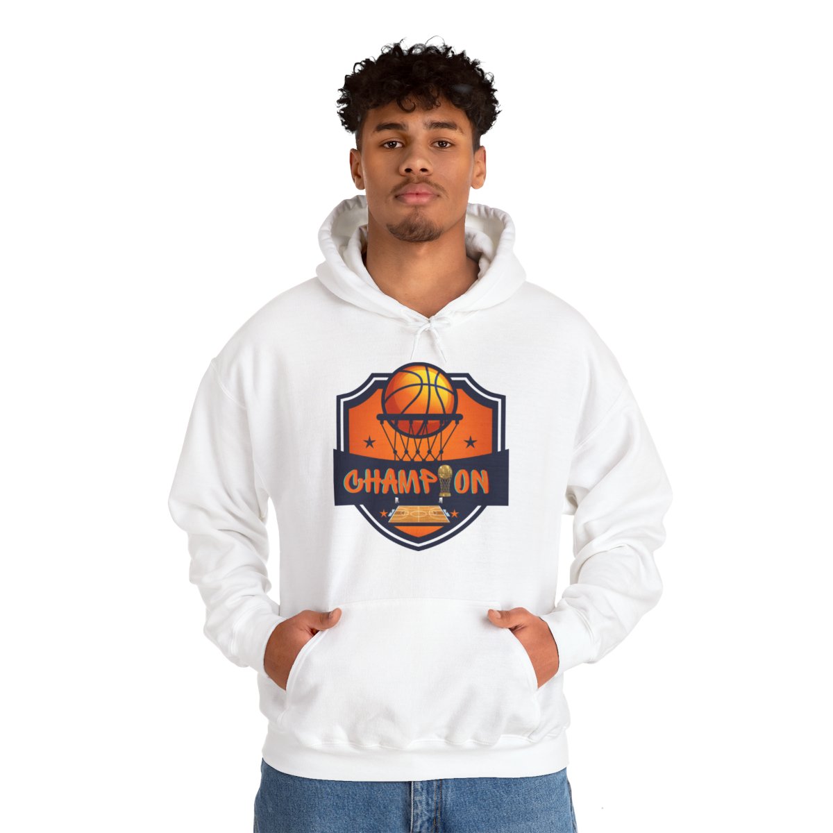 Man wearing Slam Dunk Basketball Hoodie styled for game day or casual wear