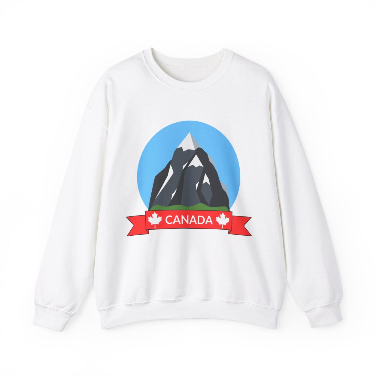 Canadian Snow-Capped Mountain Landscape Sweatshirt with scenic mountain design