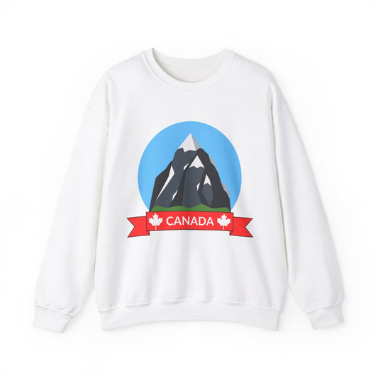 Canadian Snow-Capped Mountain Landscape Sweatshirt with scenic mountain design