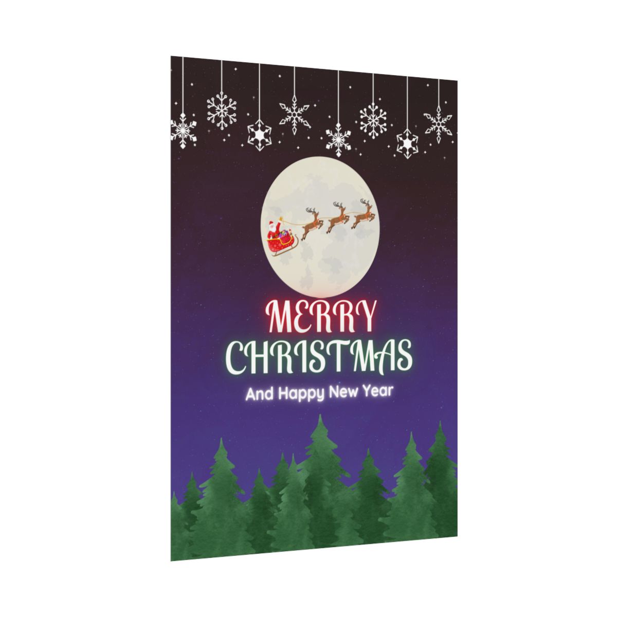 Side view of Christmas Winter Snowflakes rolled poster