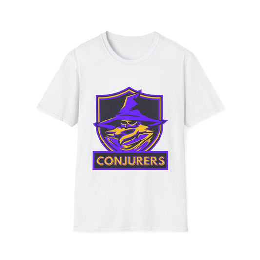 Wizard esports gaming t-shirt laid flat, showing full graphic design