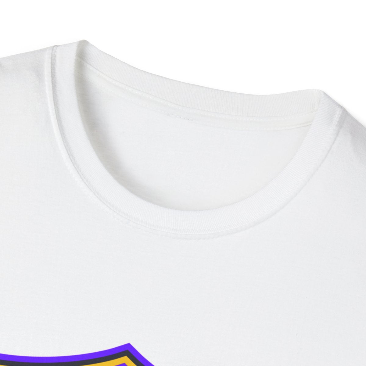 Close-up of wizard esports gaming t-shirt showing softstyle fabric and detailed wizard graphic