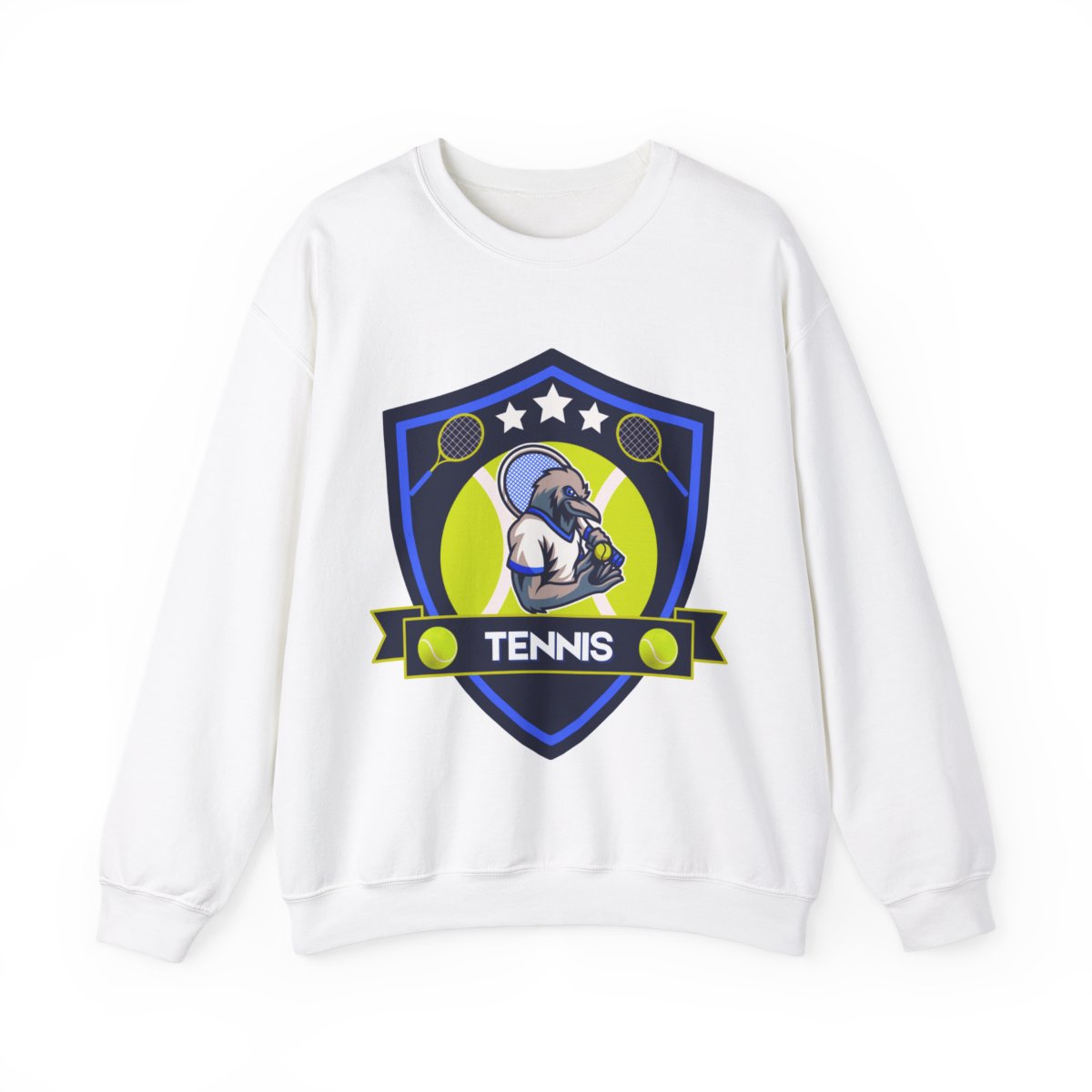 Crow Tennis Sweatshirt – front view of cozy crewneck