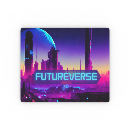 Cyberpunk Night City mouse pad with ultraviolet neon planet landscape design