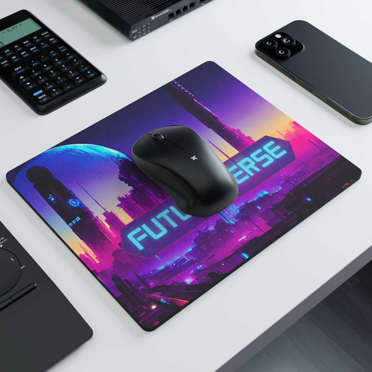 placed on a high-tech gaming desk