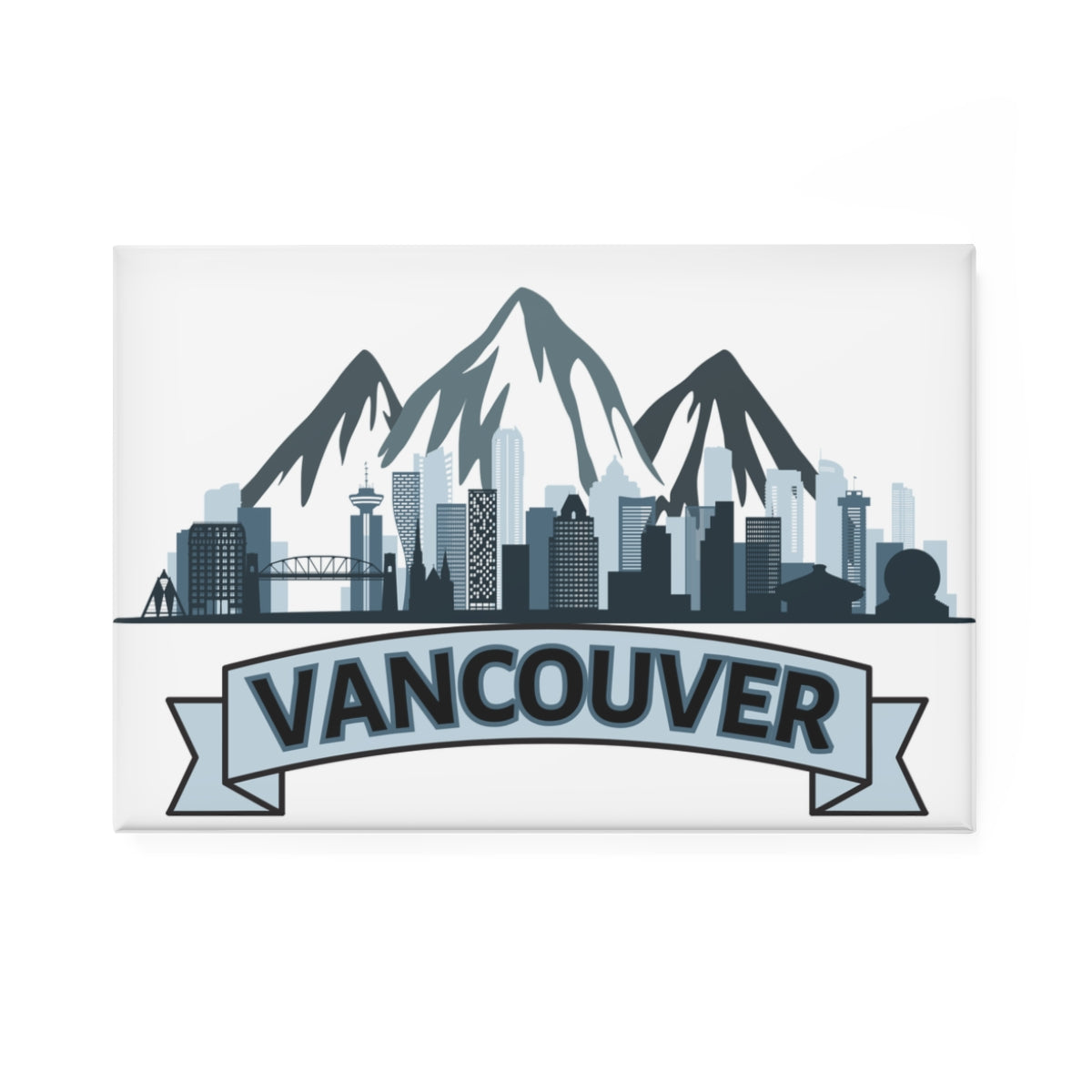 Front view of Vancouver BC Skyline Magnet rectangle city souvenir sticker