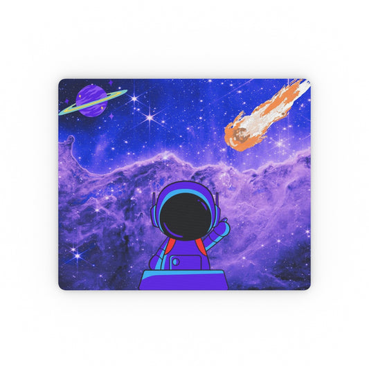 Galaxy-themed rectangular mouse pad with vivid cosmic