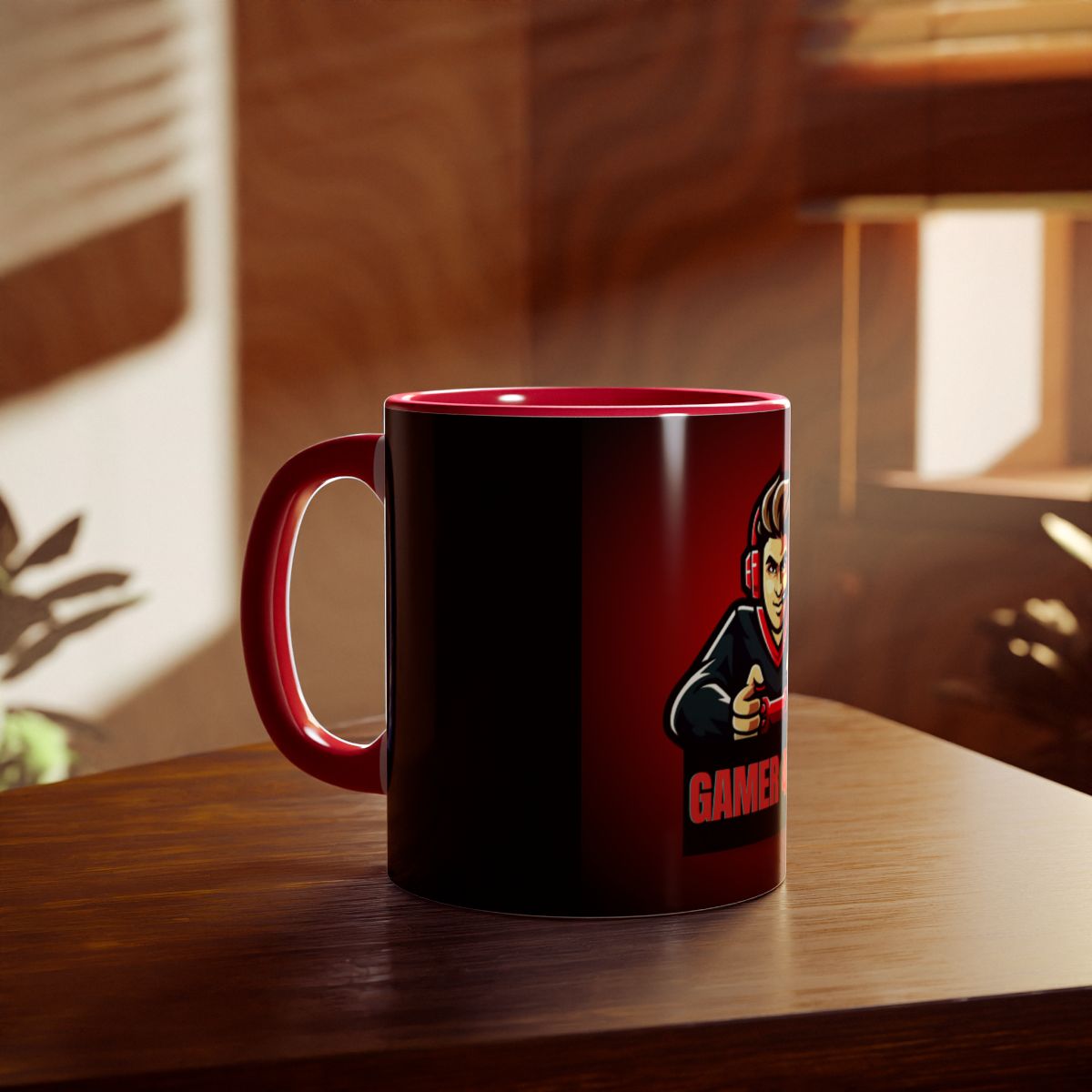 Gamer 4 Life Mug placed on a table