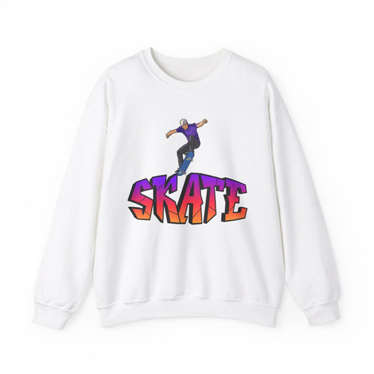 Graffiti Skate Sweatshirt with skate jump design, front view