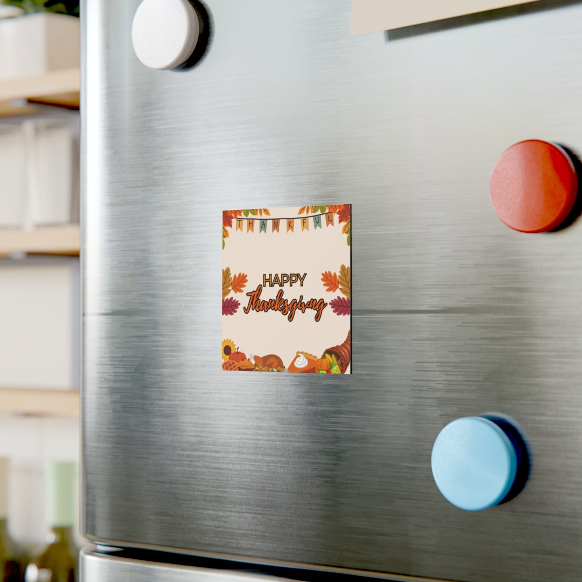 Fall Season Magnet on a refrigerator – autumn fridge decoration