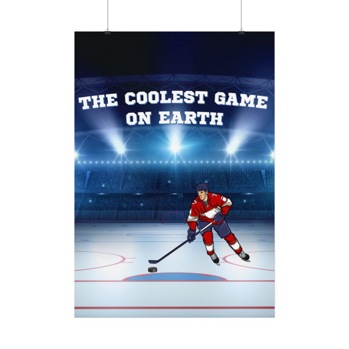 Alternate front view of Hockey Player Poster showcasing detailed artwork