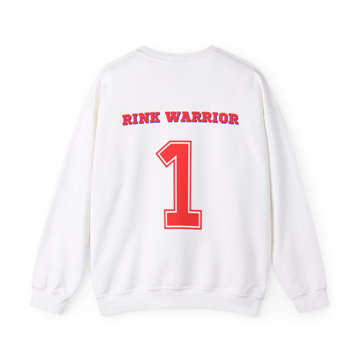 Back view of Canada hockey sweatshirt showing Rink Warrior and jersey number 1