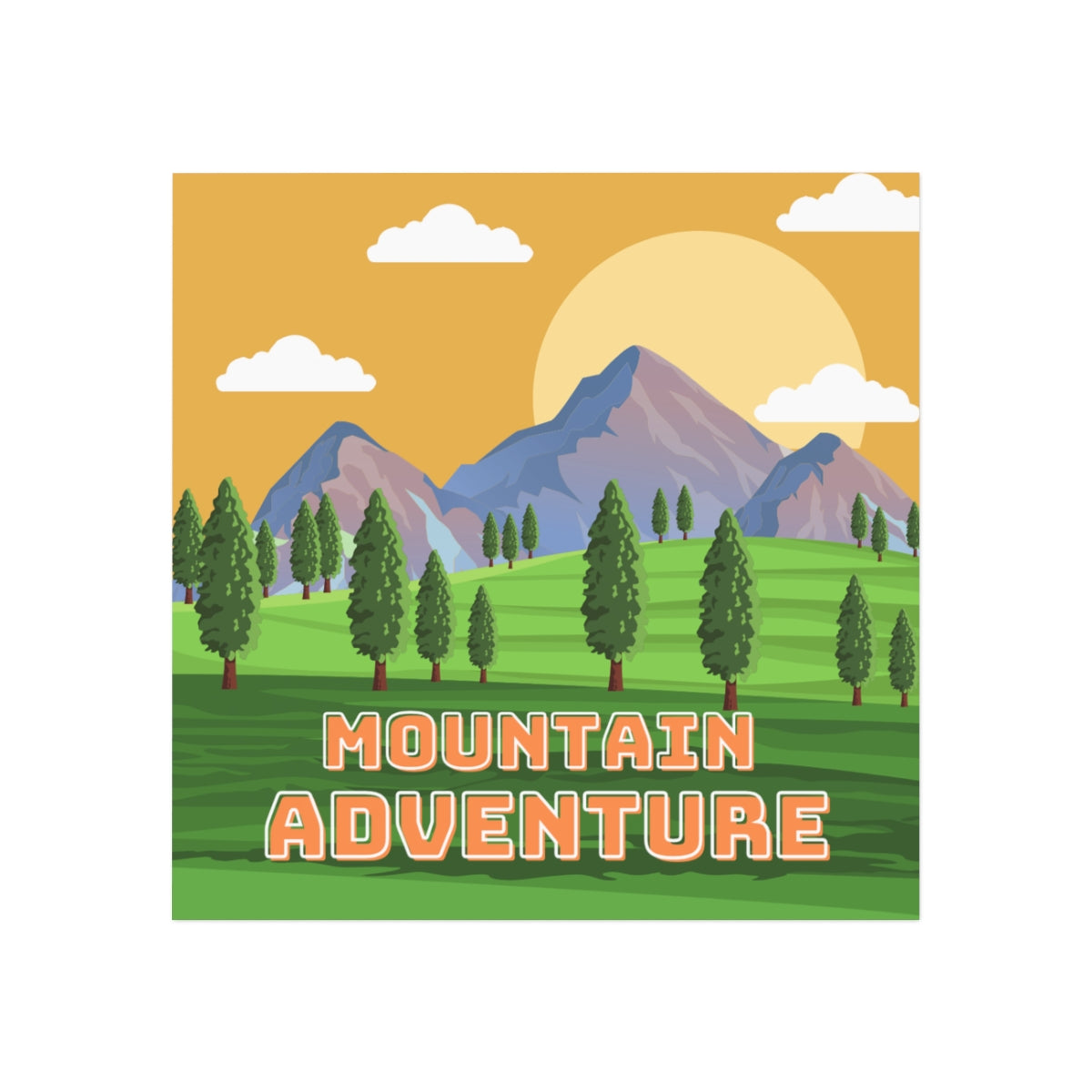 Front view of Mountain Adventure Magnet – scenic nature travel souvenir