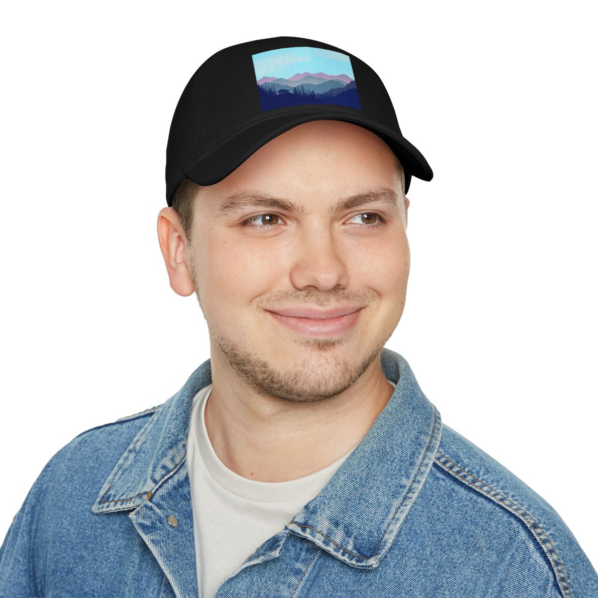 Second person modeling Black Mountain Landscape Cabin Cap in nature