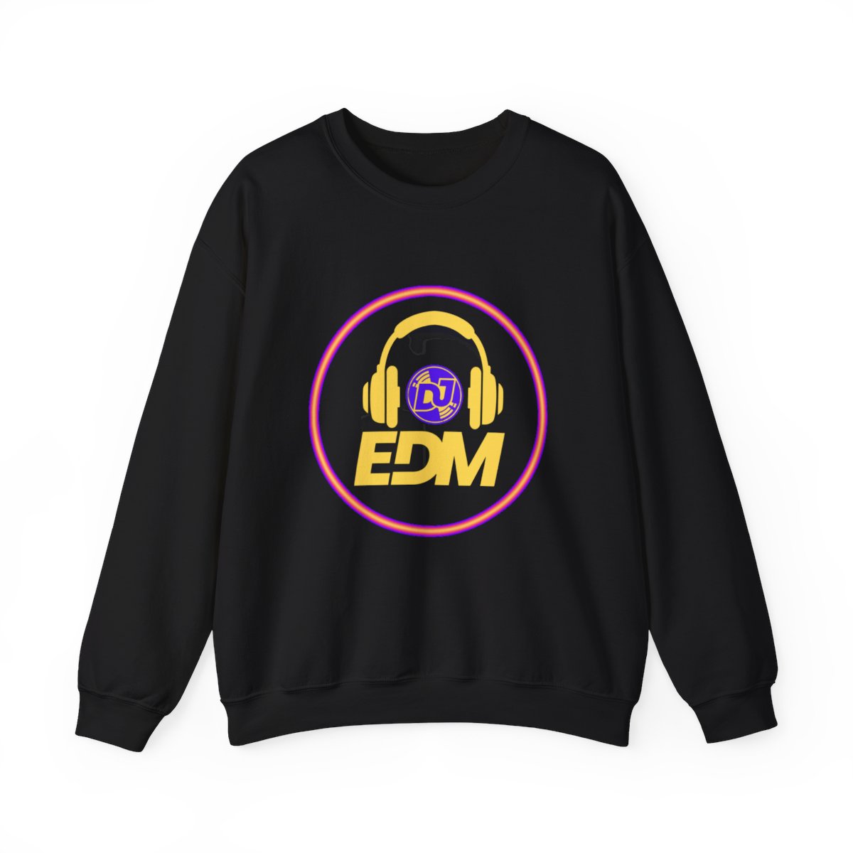 Front view of Neon DJ vinyl sweatshirt crewneck
