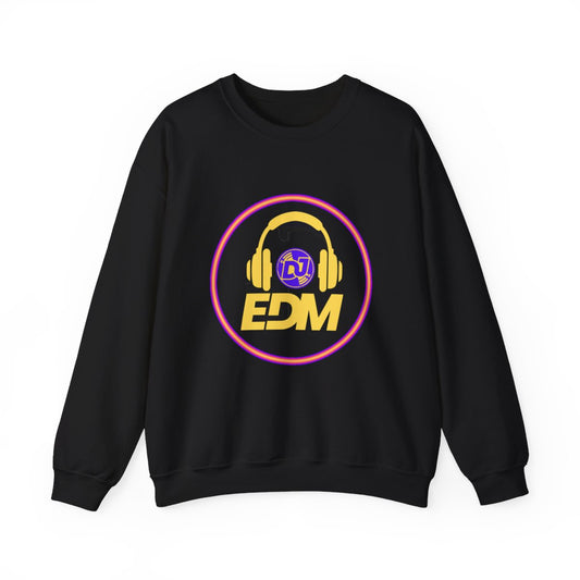 Front view of Neon DJ vinyl sweatshirt crewneck