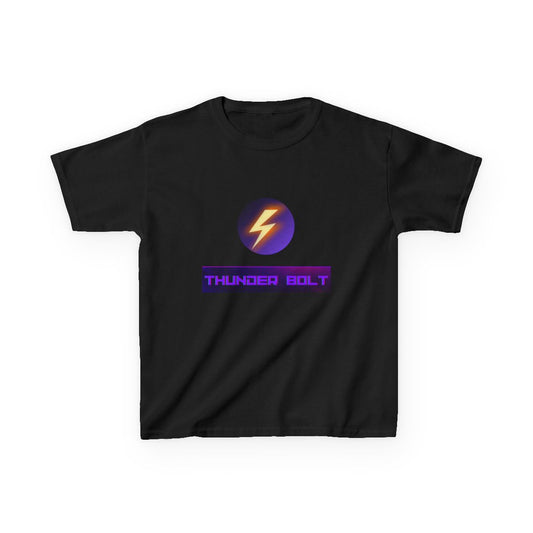 Front view of Neon Thunderbolt kids t-shirt for boys and girls