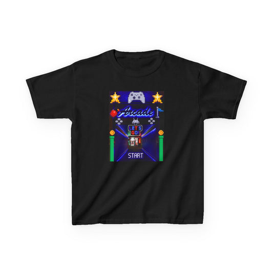8-Bit Arcade Kids T-Shirt featuring retro pixel video game design