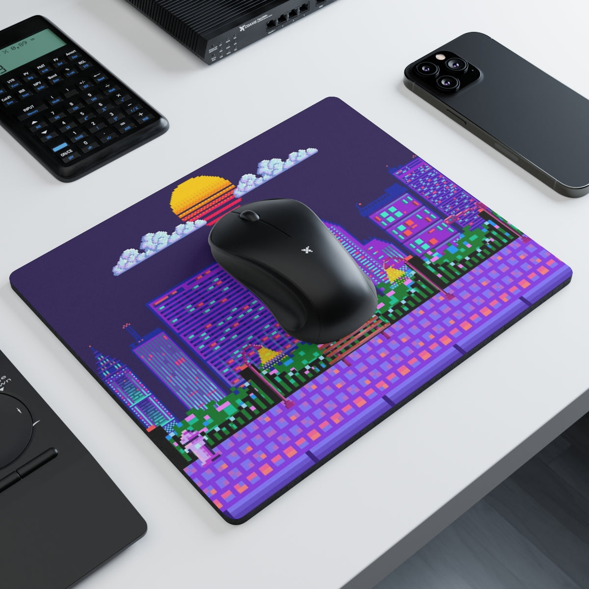 displayed on a minimalist gaming desk setup