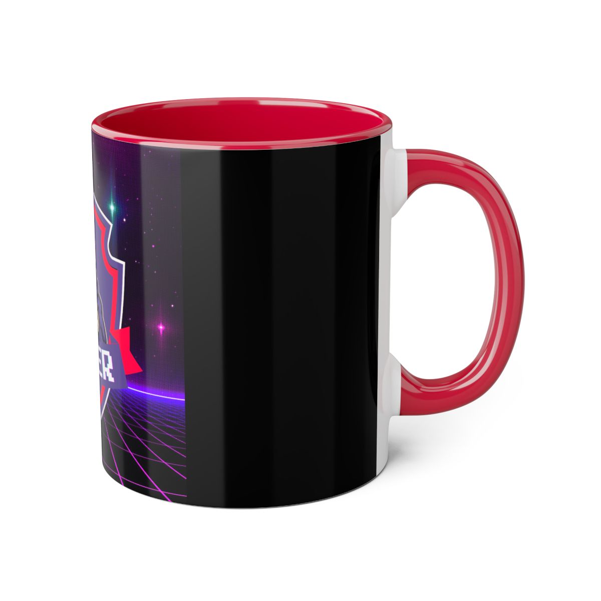 Red Gamer Coffee Mug right side featuring colorful gamer artwork