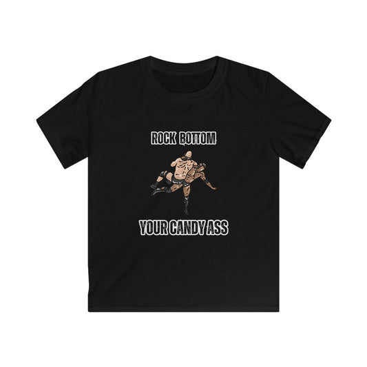 Professional Wrestling Kids T-Shirt – Softstyle Rock Bottom design, boys and girls wrestling tee