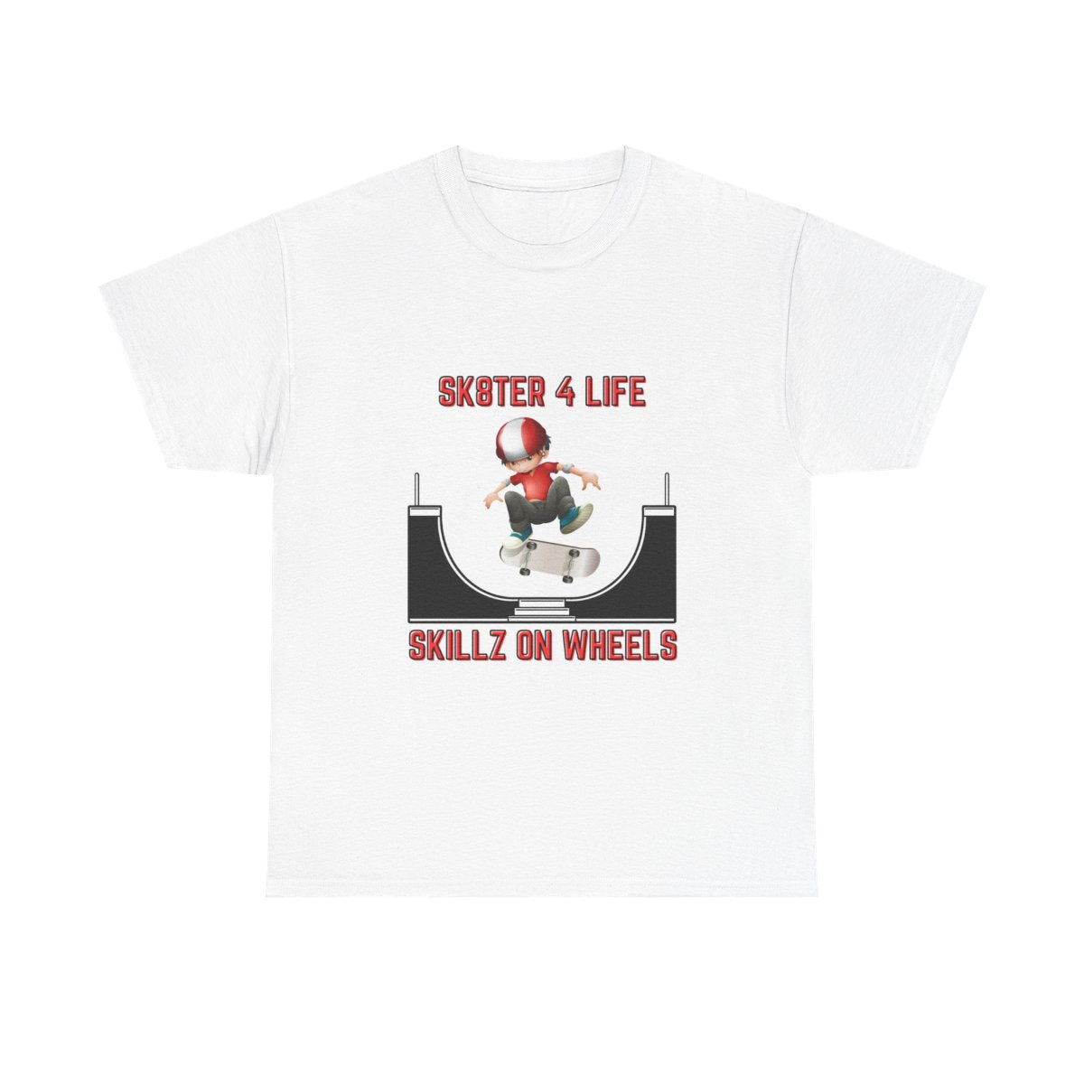 Skateboarder T-Shirt front view with Skaterboy extreme sports graphic