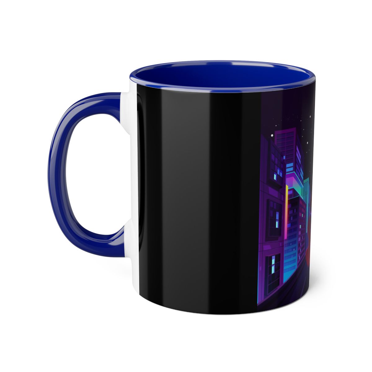 Left side of Cartoon Superwoman Accent Mug featuring Superwoman graphic
