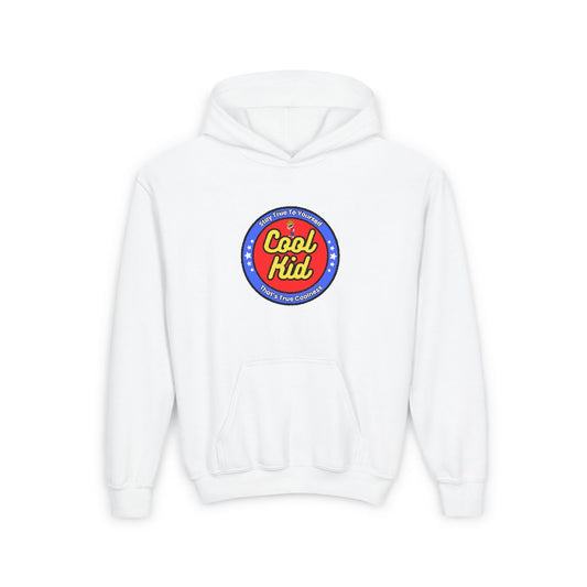 Front view of Cool Kid Hoodie – Stay True To Yourself youth hooded sweatshirt