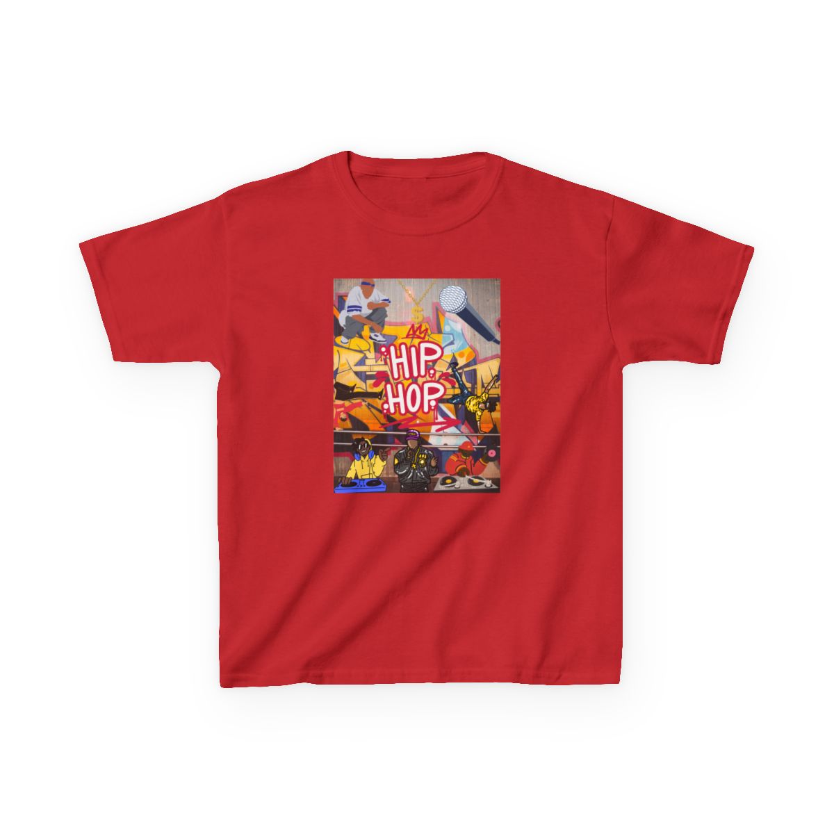 Urban Graffiti Kids T-Shirt in red with street-style graffiti graphic