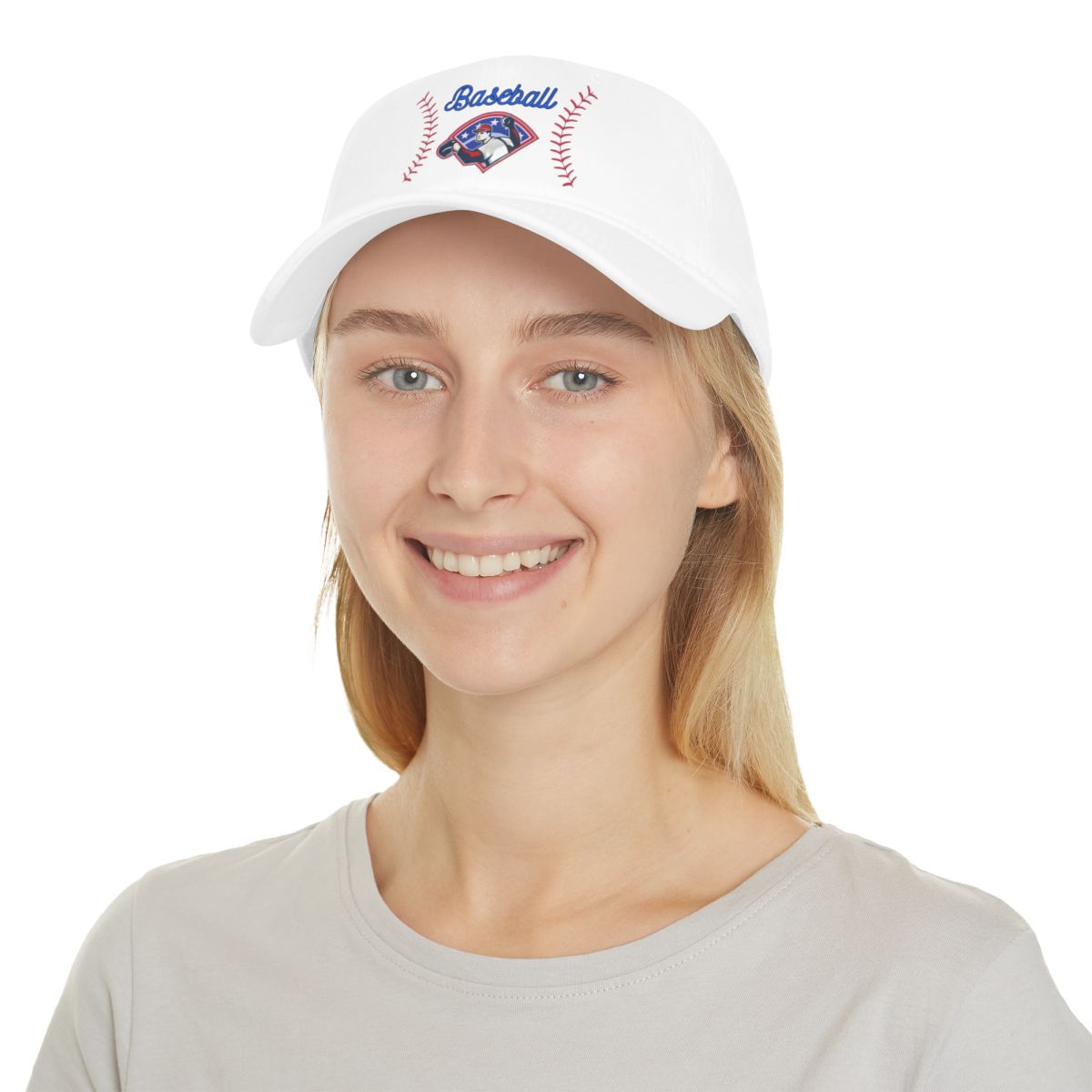 Person wearing Striped Baseball Trucker Cap styled for sporty casual wear