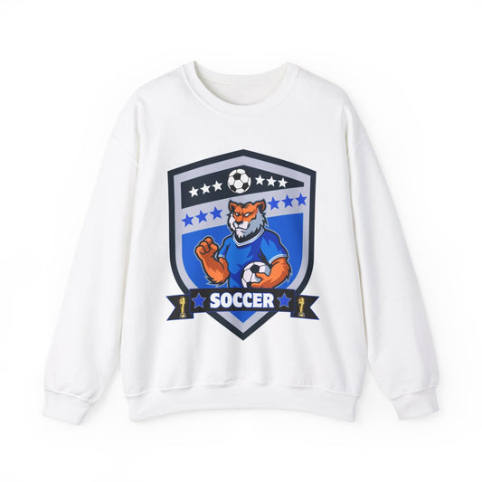 Tiger Football Sweatshirt front view – soccer mascot crewneck design