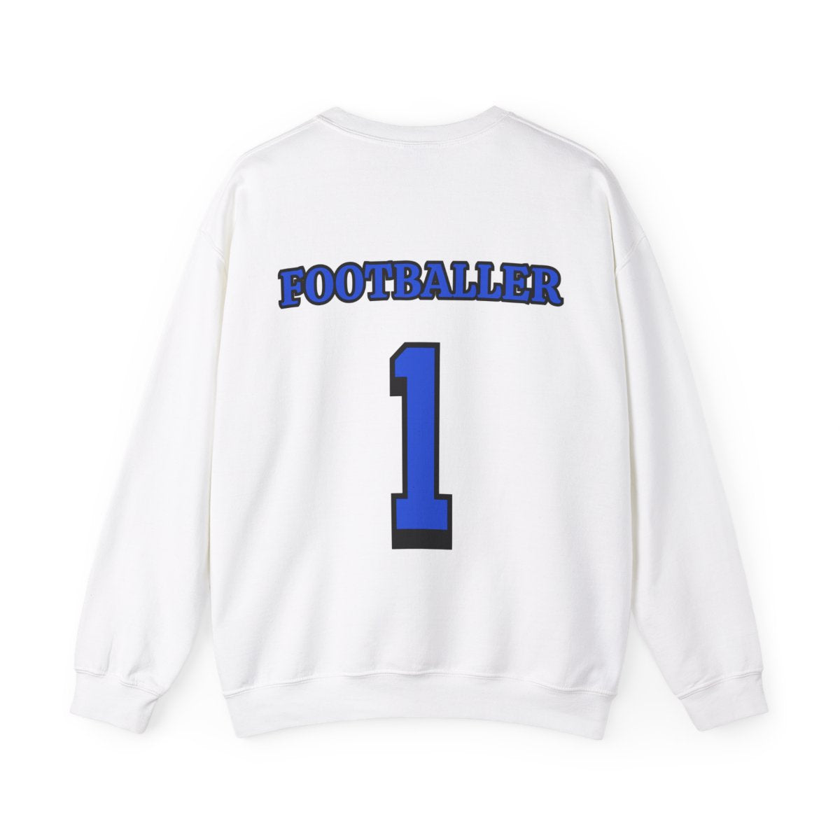 Back of Tiger Football Sweatshirt – Footballer text with number 1 design